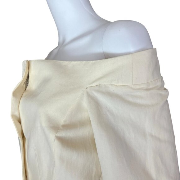 Gianfranco Ferre Italy Off Shoulder Fringe Buttoned Jacket Cream Size 46 US 10 - Picture 5 of 16